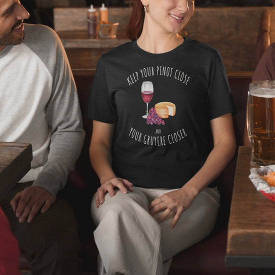 cheese and wine t-shirt